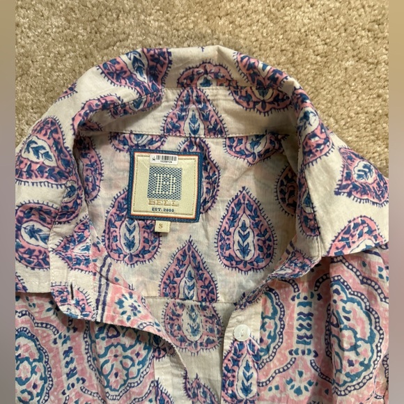 Bell by Alicia Bell Pink Blue Paisley Cotton and Silk Maxi Dress Small - Picture 8 of 12